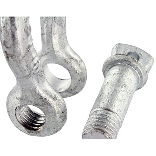 Us Cargo Control 1-1/2 Inch Galvanized Screw Pin Anchor Shackle - Each With A 17 Ton Capacity #TOP4