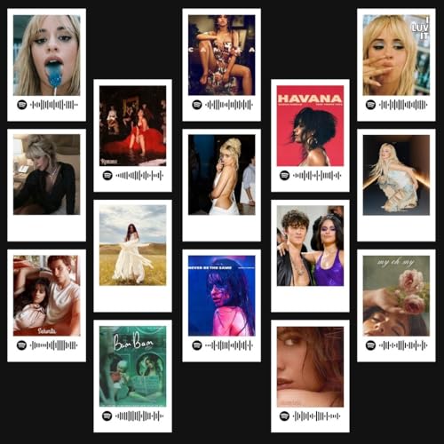 Image of Camila Cabello Poster | Camila Cabello Songs Polaroids (Set of 15) | Camila's Havana, Senorita, I Luv It Songs Mini Poster (8 x 6 cm) Posters for Phone Accessories, Bedroom, Office, room decoration (Camila Cabello)