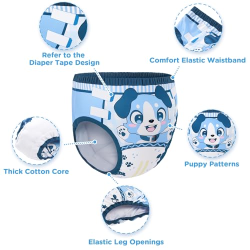 Image of LittleForBig Soft Silky Underwear Comfortable Washable Reusable Adult Training Pants - Little Blue L