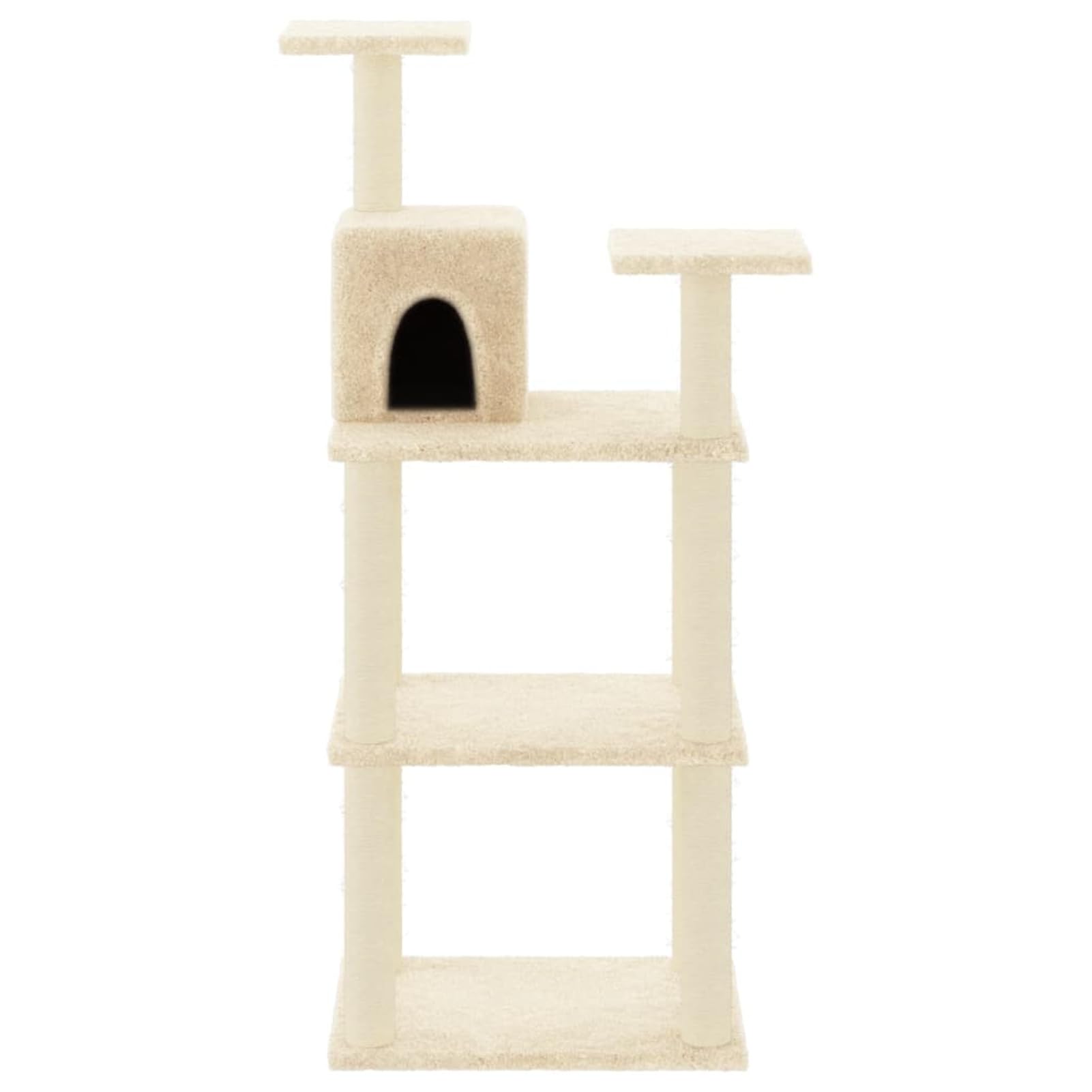 LAPOOH Rascador para Gatos con Postes de sisal, Arbol para Gatos, Gatos Accesorios, Arranhador para Gatos, Arbol Rascador Gatos, Crema 119 cm