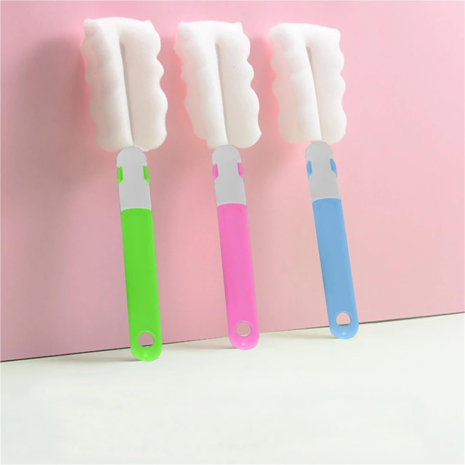 Scovolino per Bottiglie Spazzola for la pulizia delle bottiglie da 20/30 cm, manico lungo, spugna morbida, strumento for pulire tazza dell'acqua(Blue 4PCS,30cm)