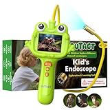 OUTACT 顕微鏡 クリスマスプレゼント 子供 小学生 子供用内視鏡 ファイバースコープおもちゃ 2インチIPSスクリーン pc対応 電子拡大鏡 写真 映画 屋外探険 虫観察グッズ 1M スコープ IP67防水 自由研究 外遊び 庭探検おもちゃ 知育玩具 男の子 女の子 誕生日プレゼント 日本語取扱説明書付き