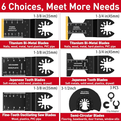 Image of Oscillating Saw Multitool Blades for Wood Fits Dewalt, Ryobi,54Pcs