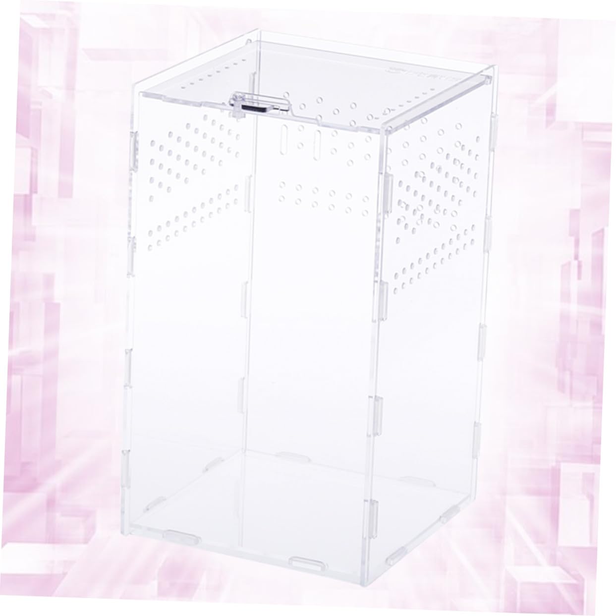 YARNOW Caja de Alimentación y Cría para Reptiles Acrílica Transparente con Ventilación Nido Seguro y Fácil Limpieza para Terrarios de Tortugas y