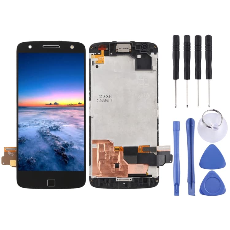 Piezas de reparación de teléfonos celulares Pantalla LCD para Motorola Moto Z Force XT1650-02 Digitizador Conjunto con Marco (Negro)