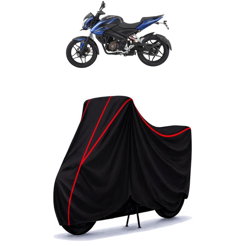 Image of Bajaj Pulsar Water Resistant Bike Cover for All Motorcycles & Rain | Heavy Duty Taffeta Fabric | UV Protection, Dustproof, Scratchproof | All Weather Two Wheeler Body Cover with Elastic Bottom