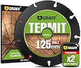 Trennscheibe Holz 125 mm - Multi Hartmetall Trennscheibe für Winkelschleifer - Holztrennscheibe für Holz (mit Nägeln), Kunststoff, Plastik GRAFF Termit