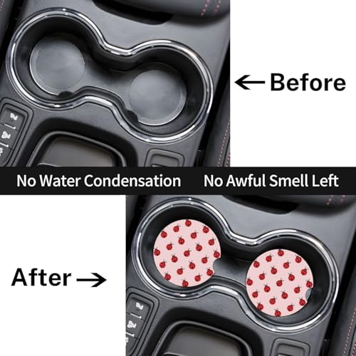 Portavasos para auto absorbentes cerámicos 2.56 pulg 2 pack miniatura 7