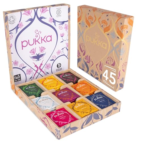 Pukka Tisane, Selection Box, Set Regalo Tisane e Infusi Biologici Assortiti, 9 Gusti, Deliziose Erbe Biologiche, Ingredienti Naturali, Perfetto come Idea Regalo, 45 Filtri