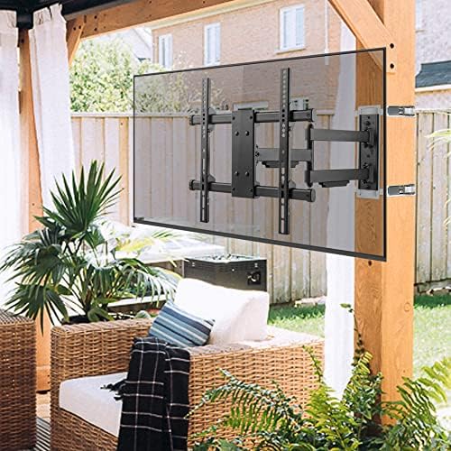ZeboZap ZZTVA2044 DIY Gazebo | No Drill Full Motion | Outdoor | Patio | Pergola | Post TV Mount | Stainless Steel Screws | Weatherproof | Holds 80lbs | Black