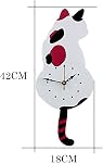 Topkey Wall Clock Creative DIY Cat Acrylic Wall Clock with Swing Tail Pendulum for Living Room Bedroom Kitchen Home Décor - Battery Not Included (42CM x 18CM) Black
