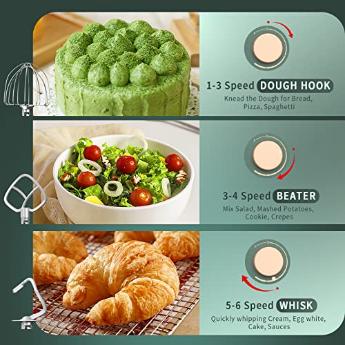 Küchenmaschine Rührmaschine 1500W Zurio 6.5L Knetmaschine Rührmaschine 6-Gang mit Fermentationsfunktion, Geräuscharm… – Bild 4