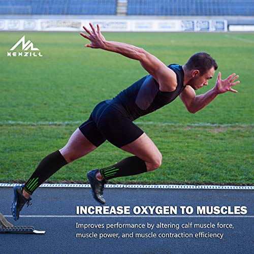 Newzill Compression Calf Sleeves (20-30Mmhg) For Men & Women - Perfect Option To Our Compression Socks - For Running, Shin Splint, Medical, Travel, Nursing, Cycling (L/Xl, Green) #TOP4