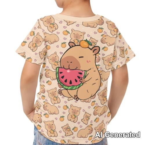 Image of Xhuibop Kids Tshirts Girls Boys 3-16 Years Summer Clothes for Teens Loose Fitting Tops