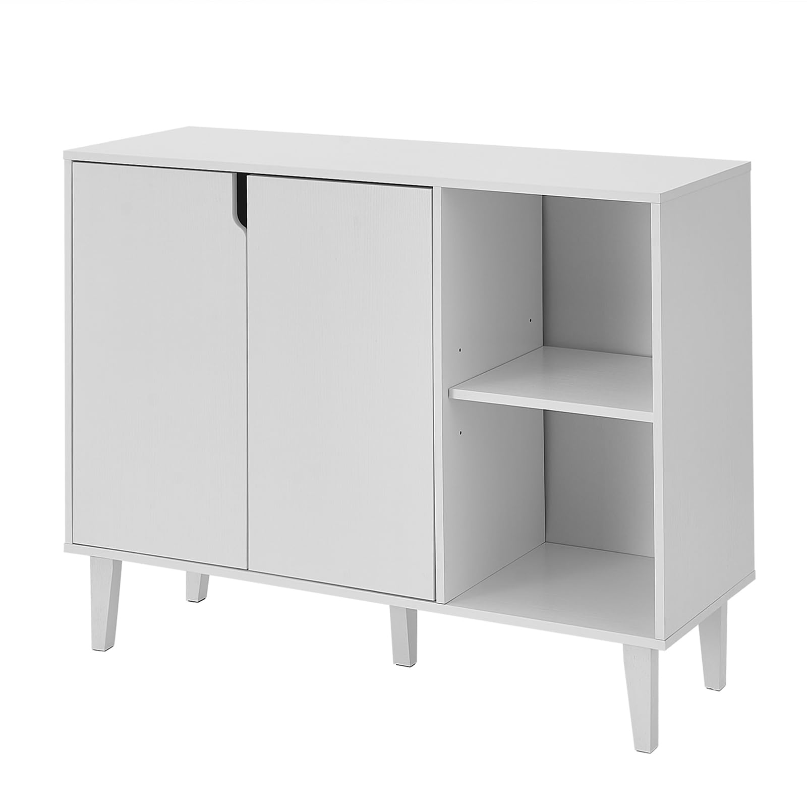 Panana Kitchen Buffet Cabinet Storage Sideboard with 2 Doors 2 Shelves, 41.8" L x 15" W x 32.5" H (White)