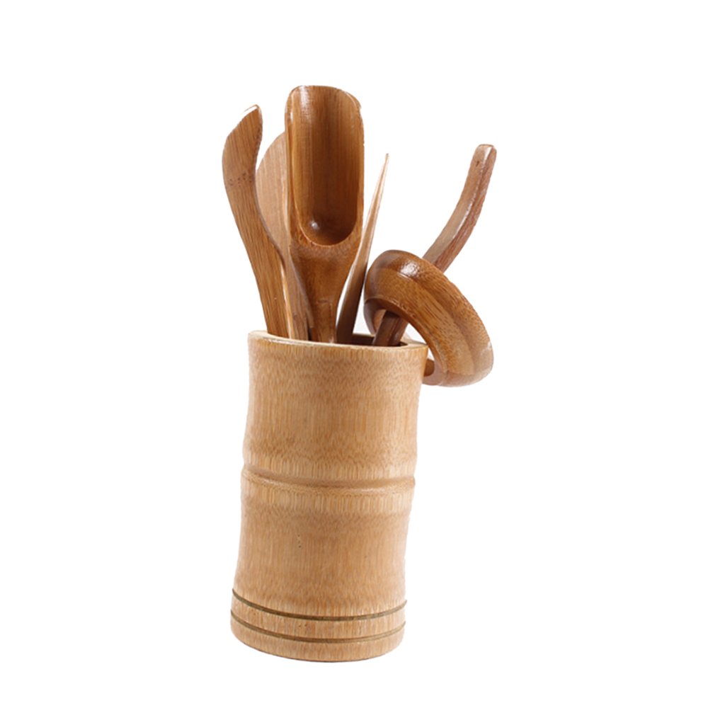 6 Pieces Bamboo Tea Utensils Chinese Gongfu Tea Set Tea Ceremony Tools