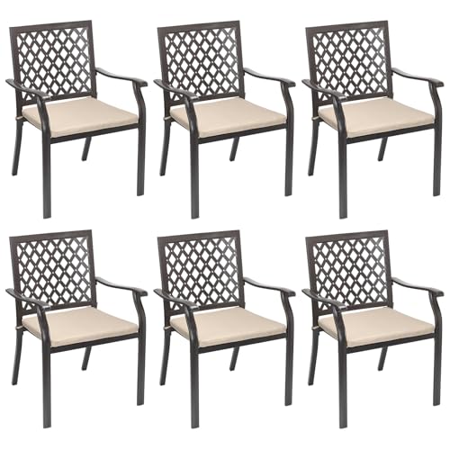 Aoodor Stackable Outdoor Dining Chairs Set of 6