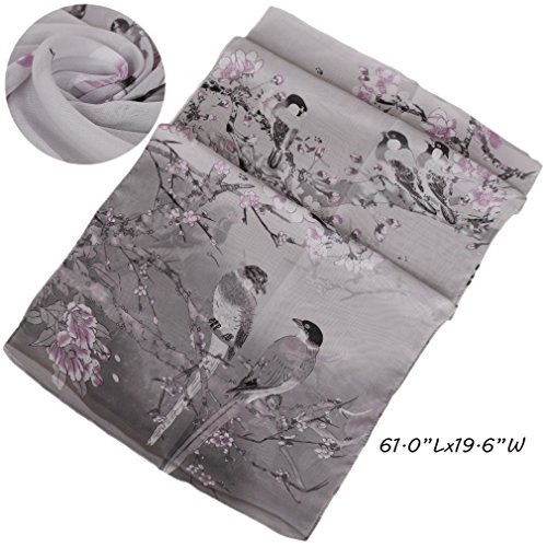 LMVERNA Birds Printed Scarf Women's Floral Scarves Chiffon Scarves Popular Shawls3