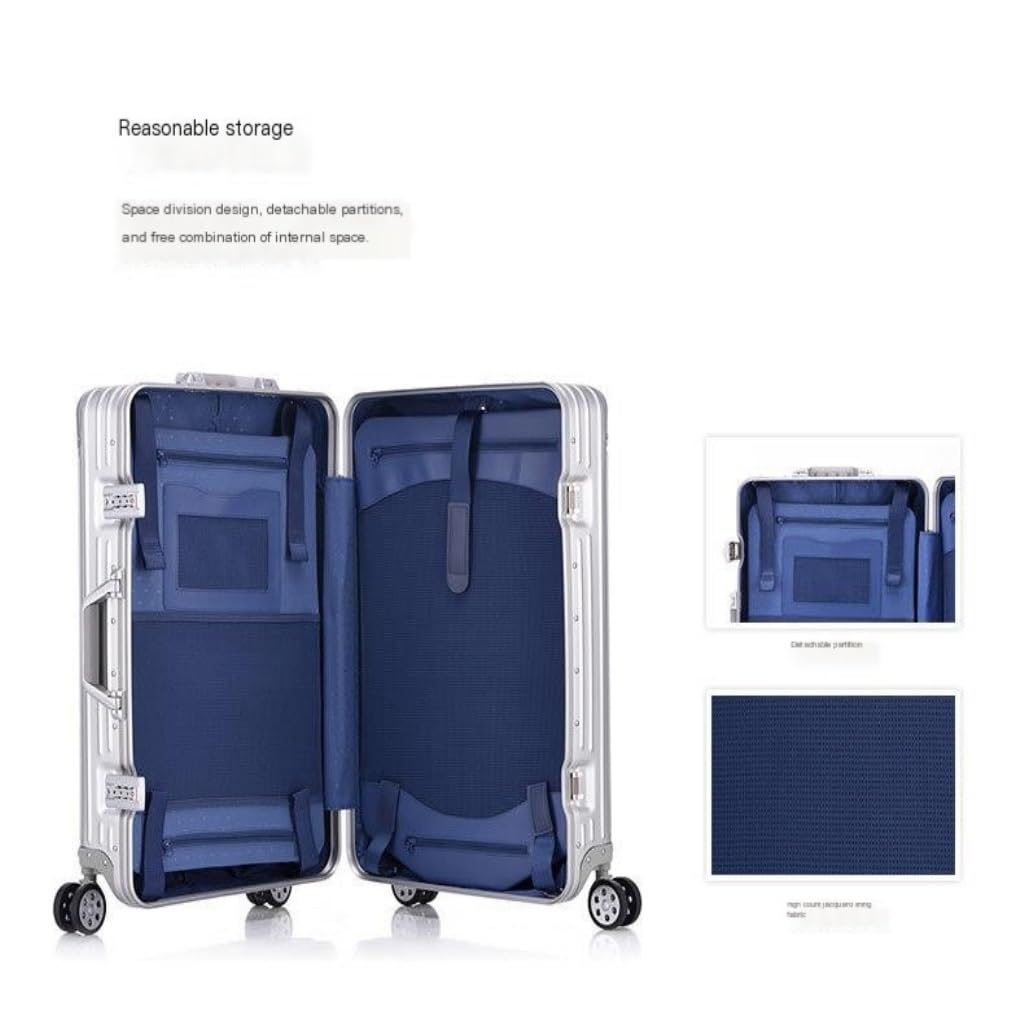 Koffer All-Aluminium-Magnesiumlegierung Trolley Hülle Metallkoffer Universal Wheel Boarding Hülle 24-Zoll-Koffer Koffer