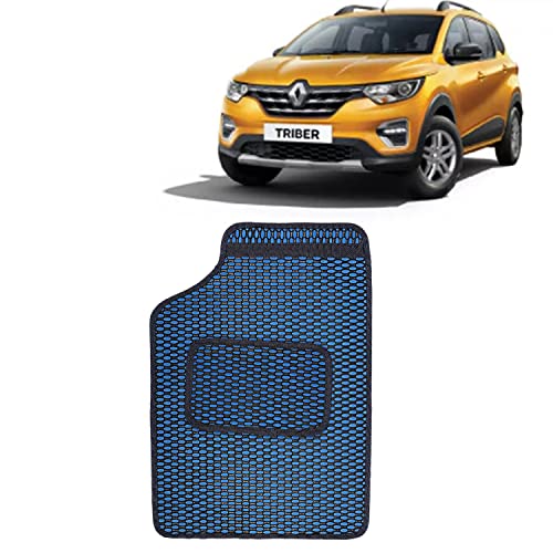 Image of Kingsway Dotted Design Car Floor Foot Mats Universal Fit for Renault Triber, Model Year : 2019 Onwards, Water and Dustproof, Color Blue, Set of 5 Pieces