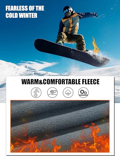 MAGCOMSEN Snow Pants for Men Water Resistant Fleece Lined 5 Zipper Pockets Winter Snowboard Hiking Insulated Ski Pants3