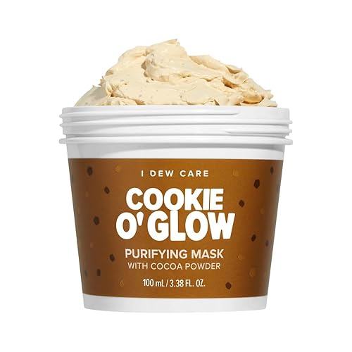 I DEW CARE Mascarilla Wash-Off - Cookie O' Glow  Hidratante y purificante para piel seca con mantequilla de semillas de cacao, 3.38 onzas