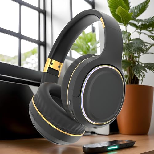Casque anti-bruit sans fil avec son stéréo et lumières pour le voyage