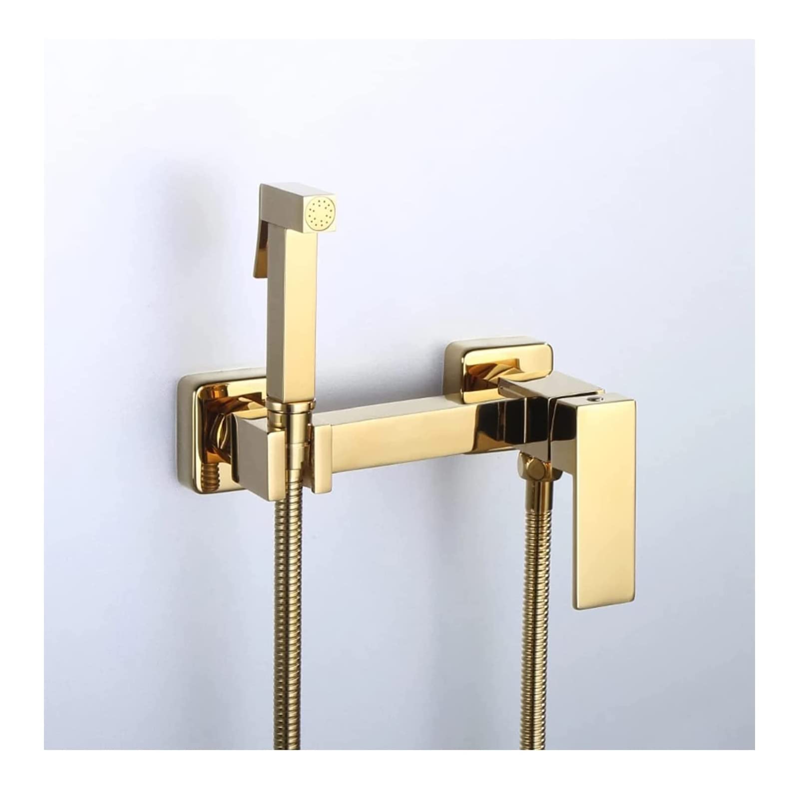 Rociador de bidé para inodoro de latón dorado para baño montado en la pared