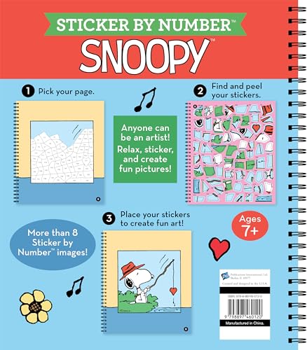 Brain Games - Sticker by Number: Snoopy (Officially Licensed Peanuts Product) Spiral-bound – January 15, 2026 - Image 3