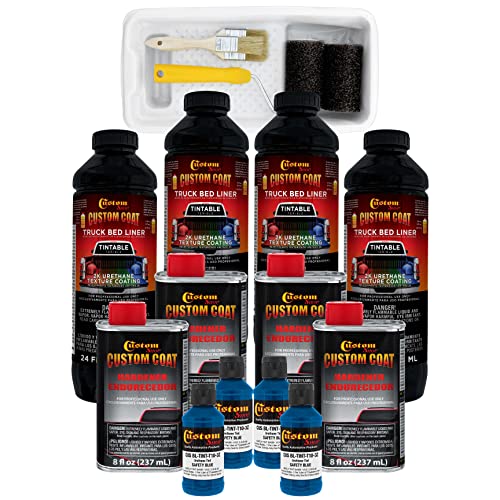 Image of Custom Coat Safety Blue 1 Gallon Roll-On Urethane Truck Bed Liner Kit
