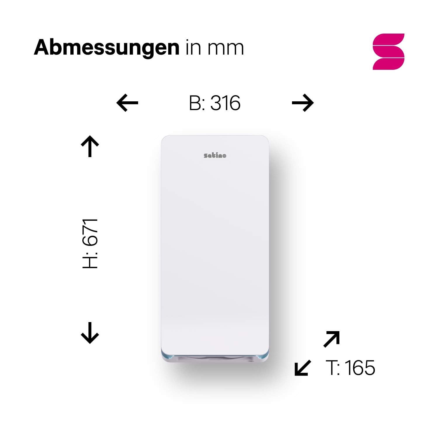 Satino HYGINITY XXL - Papierhandtuchspender für Z Falz & W Falz Papierhandtücher - Made in Germany – Handtuchspender für PT2 & H2 Handtuchpapier mit Füllstandsanzeige - für Gewerbe & Industrie