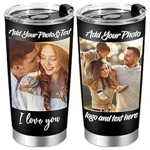 Personalized Stainless Steel Photo Coffee Tumbler Mug – 20oz Custom Gift for Christmas, Anniversary, Birthday