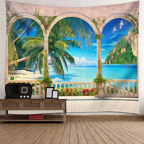 Tenture murale vue du balcon ocean paysage exotique de qualite superieure