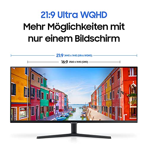 Samsung ViewFinity S50C Monitor S34C500GAU, 34 Zoll, VA-Panel, Ultra WQHD Auflösung, Eco Saving Plus, AMD Freesync, HDR10, 5 ms Reaktionszeit, Bildwiederholrate 100 Hz, Schwarz – Bild 6