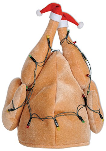 Beistle 1-Pack Plush Light-Up Christmas Turkey Hat (20742)