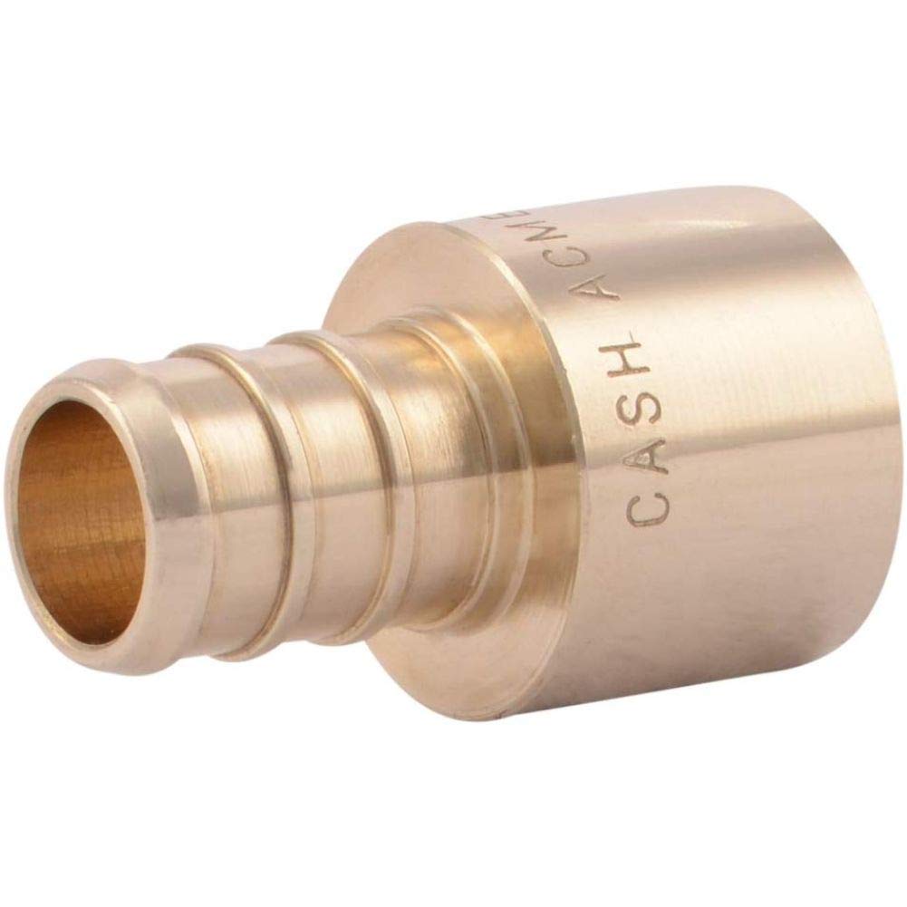 Barbed Pipe PEX Sweat Adapter, Brass, 1/2-In. Barb Insert x 1/2-In. Female Pipe, 10-Pk. -UC600LFA10