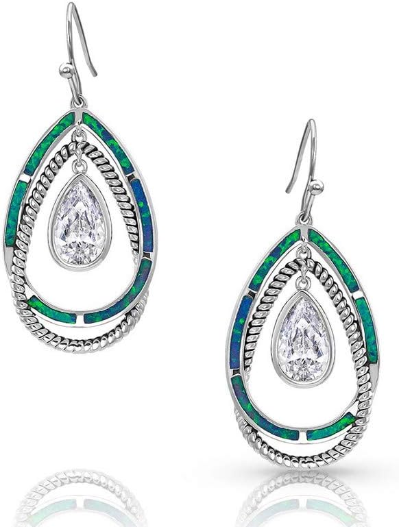 Montana Silversmiths Women's Opal Ribbons Teardrop Earrings Silver One Size