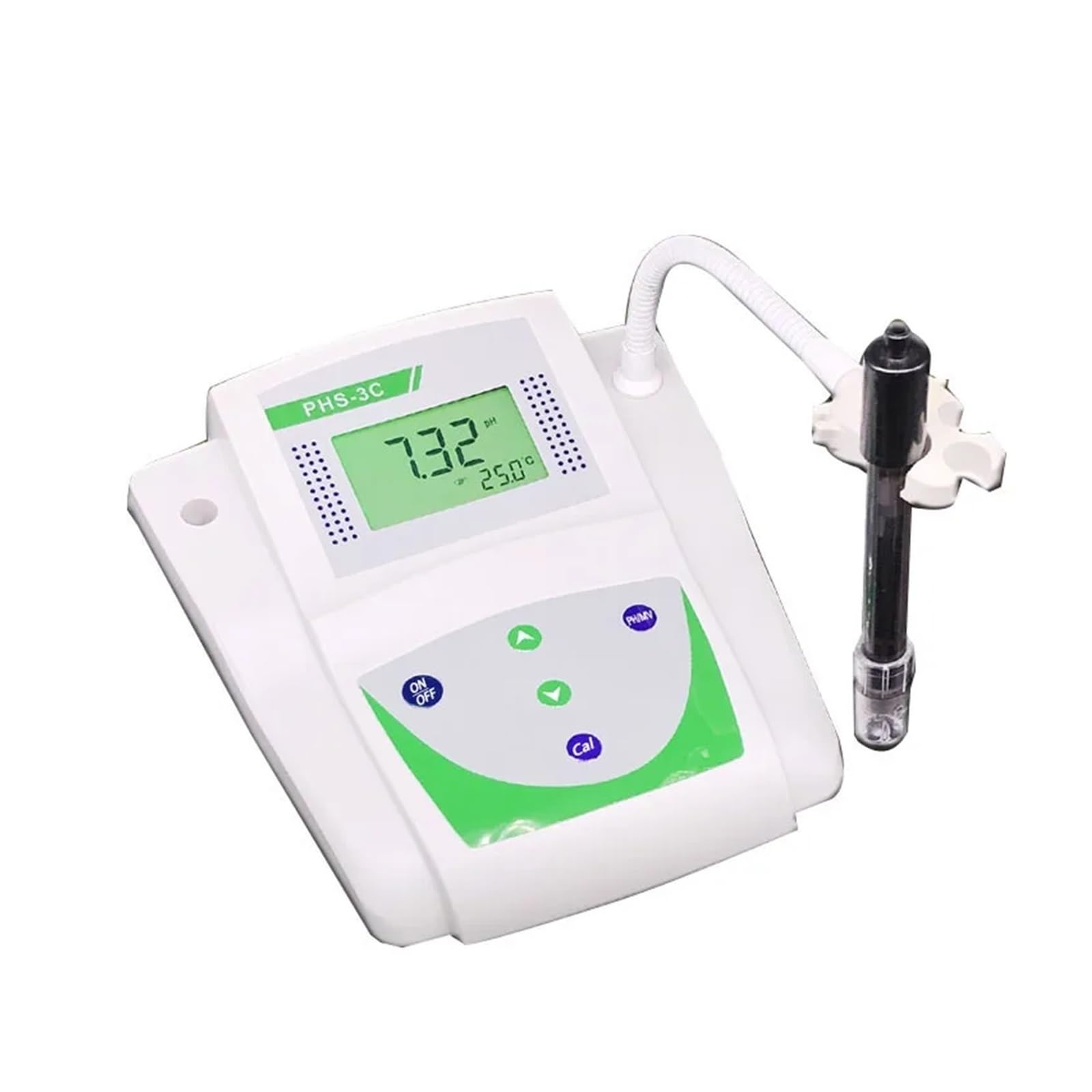Bodenmessgerät, 3-in-1-Labor-Tischwasser-pH-mV-Meter-Tester PH-Wert-Analysator Messgerät Genauigkeit 0,01 pH Temperaturkompensation für Gartenarbeit, Landwirtschaft(Accuracy 0.05)