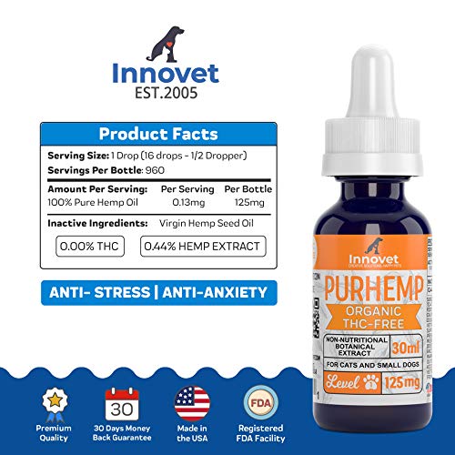 Innovet Pet Products - PurHemp+ Hemp Oil for Dogs and Cats: 100% Organic Natural Calming Drops - Anxiety Support - Hip… - Image 4