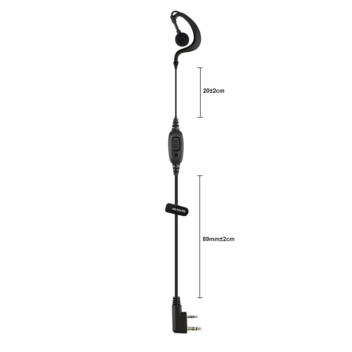 Retevis Estuche de 10 auriculares de radio bidireccional con micrófono de un solo cable para RT22 RT21 RT68 RT68H H777 H777H RT86A RT86S, compatible con Pxton Baofeng BF-888S BF-T26 Kenwood Walkie