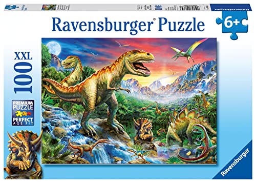 Ravensburger Kinderpuzzle - 10665 Bei den Dinosauriern - Dino-Puzzle für Kinder ab 6 Jahren mit 100 Teilen im XXL-Format