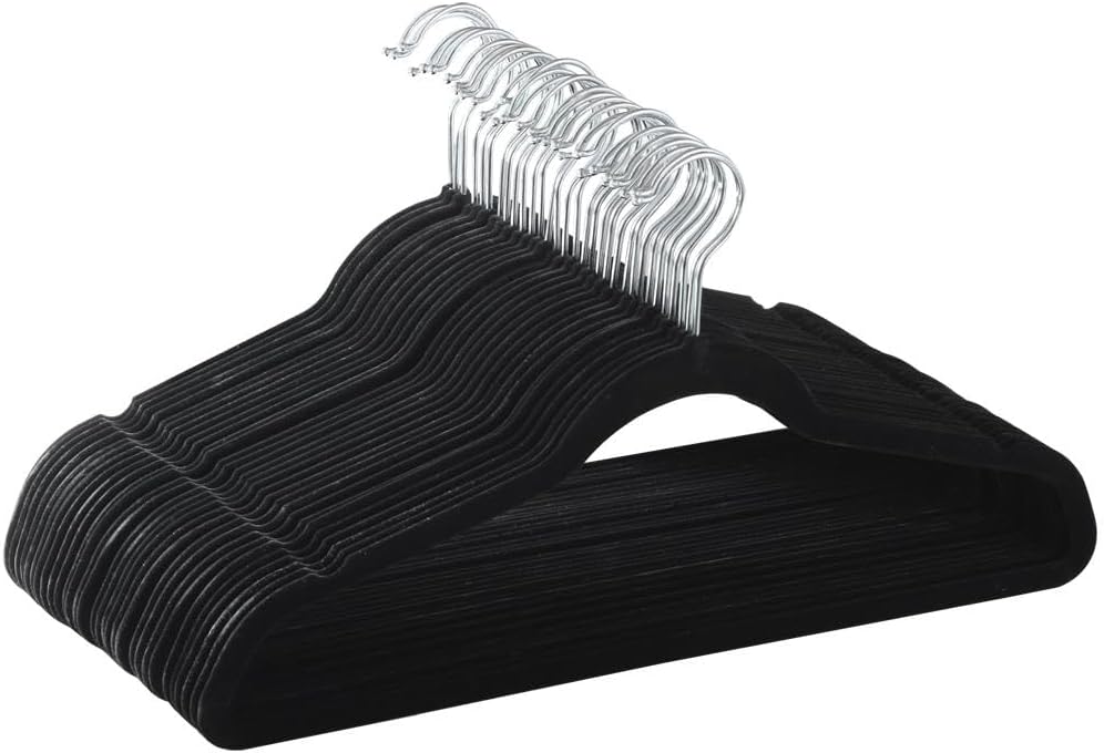 Yaheetech Perchas de terciopelo antideslizantes  Perchas de terciopelo resistentes  Perchas de ropa para ahorrar espacio con gancho giratorio de