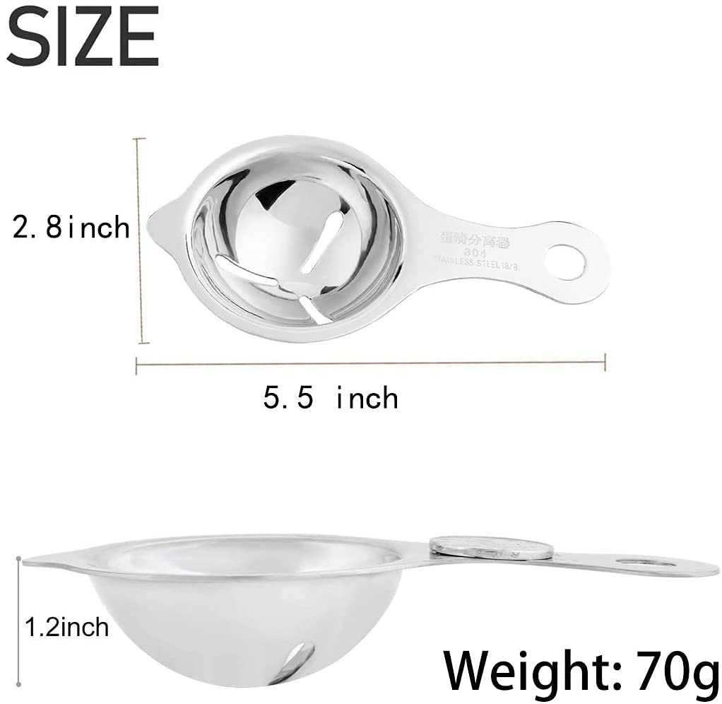 NAIDEV Egg Yolk Separator Egg Yolk White Filter Food Grade Stainless Steel Egg Sieve Kitchen Gadget Cooking/Baker Tool Egg Extractor (1) 3