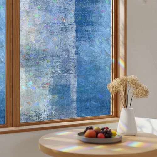 Película para ventana con diseño arcoíris y arte abstracto gris miniatura 4