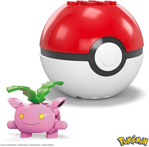 Miniatura 2 de Mega Pokemon Hoppip - Juego de construcción con 21 ladrillos y piezas compatibles y Poke Ball, juego de regalo de juguete para edades de 6 años en