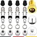 ANYKING Blitz-Ventil Fahrradventil-Adapter Dunlop Ersatz Set: 4X Fahrradventile mit Dichtung, Ventil-Mutter, Ventilkappen, Luft-pumpe Kompressor Aufsatz DV AV Auto-ventil Konverter Schrader Zubehör