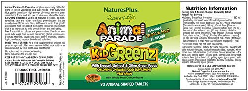 NaturesPlus-Animal-Parade-Source-of-Life-KidGreenz-Childrens-Chewable-Tropical-Fruit-Flavor-90-Animal-Shaped-Tablets-Vegetarian-Gluten-Free-90-Servings