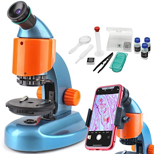 Gosky Microscope for Kids -Portable Student Biological Compound Microscope- Continuous Zoom Magnificationwith Smartphone