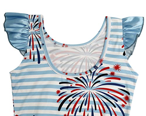 Image of iLover Girls Sparkle One Piece Swimsuits Crossback Swimwear Beach Bathing Suit with Adjustable Strap 4-10 Years