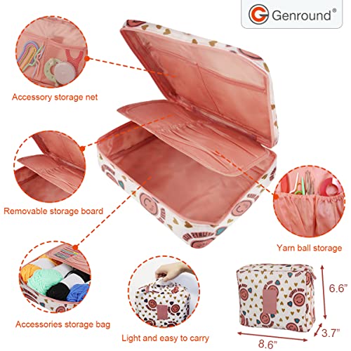 Genround Kit de crochê DIY 61 peças para adultos e crianças com fio de acrílico grande de 8 cores, k